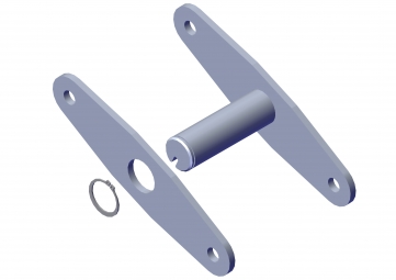 Bracket, 3 Spring Knuckle pin w/ stop plate for Side Side pivot, motor end